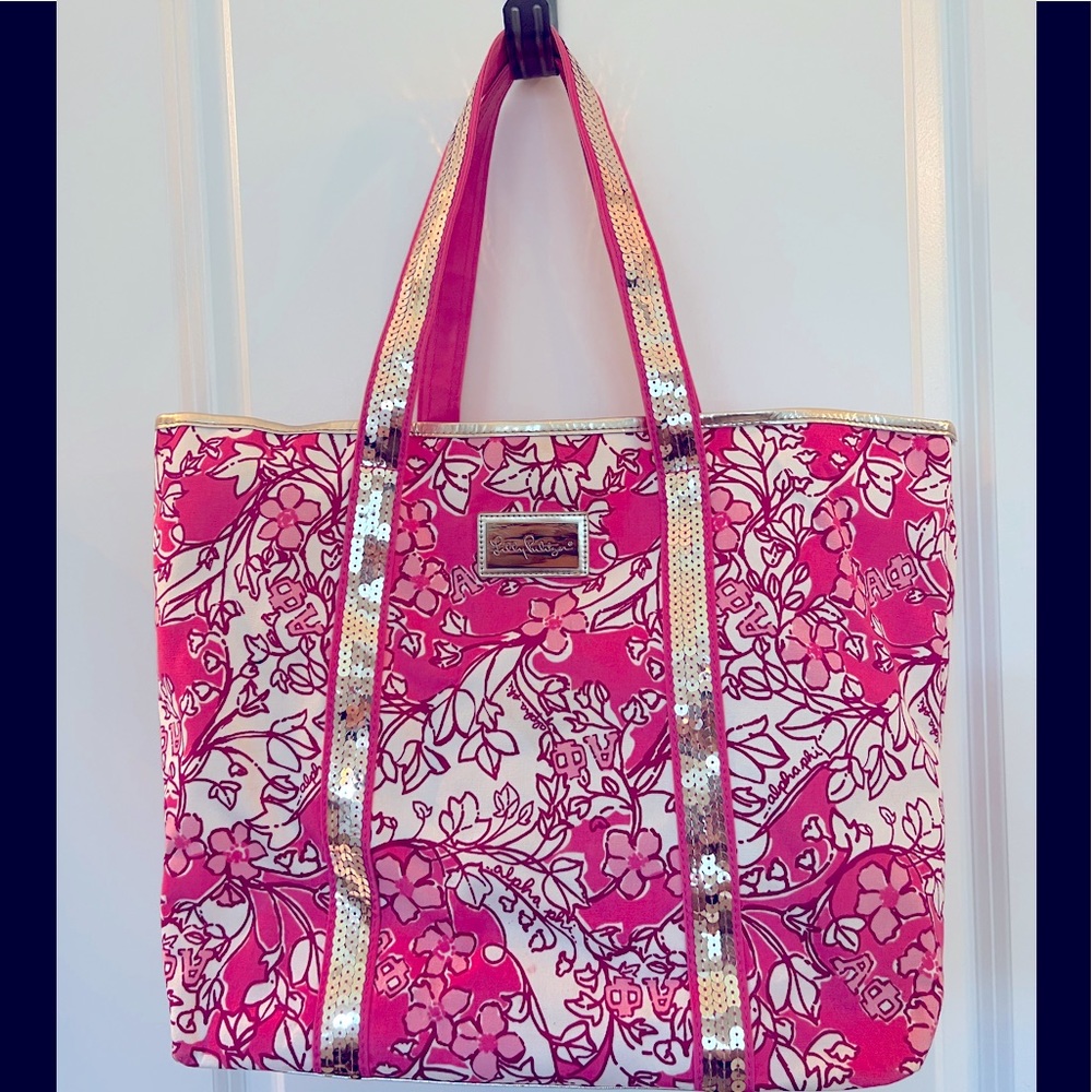 Lilly Pulitzer Alpha Phi Print Tote - Excellent Condition